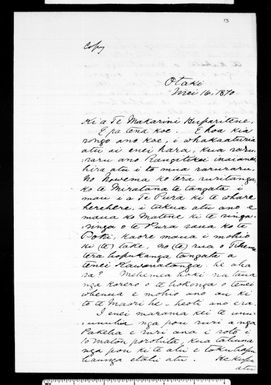 Letter from Parakaia Te Pouepa to McLean (with translation)