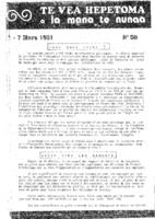 Ia Mana, bulletins hebdomadaires du 1er mars (n° 50) au 25 octobre 1981 (n° 59)