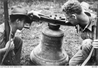 WAREO, NEW GUINEA. 1943-12-09. VX46804 PRIVATE (PTE) R. E. WIEBRECHT OF CLARKFIELD, VIC (1) AND VX68678 PTE A. H. LESERVE OF POOWONG, VIC (2); BOTH OF THE 2/23RD AUSTRALIAN INFANTRY BATTALION ..