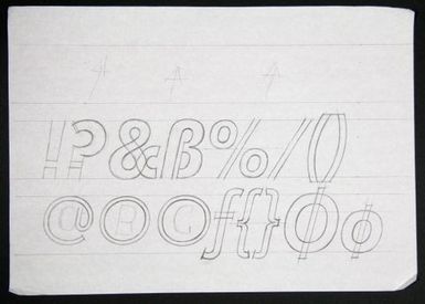 Churchward Legible Bold Condensed Italic Sketch