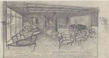 Kahala Hilton (Honolulu, Hawaii), perspective drawing of bar