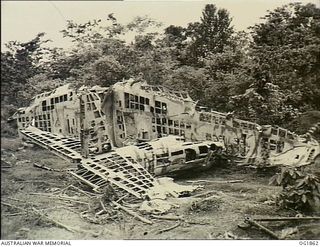 LEYTE ISLAND, PHILIPPINES. C. 1944-11-26. CRASHED JAPANESE AIRCRAFT IN THE AREA WHERE NO. 3 AIRFIELD CONSTRUCTION SQUADRON RAAF IS OPERATING