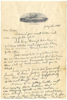 [Letter from Thomas Raymond Jones to His Family, July 26, 1941]