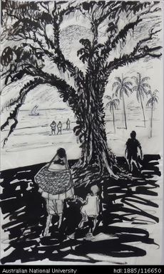 untitled [figures under shady tree]