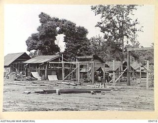 YALU AREA, NEW GUINEA, 1945-07-30. THE CAMP AREA, HEADQUARTERS 2/1 FORESTRY COMPANY, ROYAL AUSTRALIAN ENGINEERS, PHOTOGRAPHED AT THE COMMANDING OFFICER'S REQUEST FOR A REPORT
