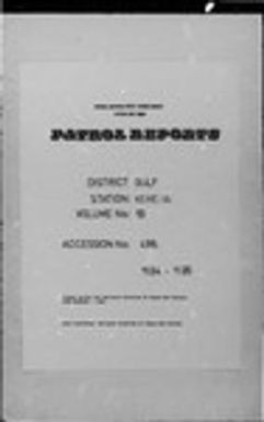 Patrol Reports. Gulf District, Kerema, 1934-1935