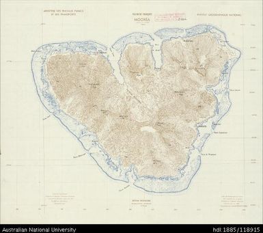 French Polynesia, Windward Group, Mooréa, Provisional Series, 1955, 1:40 000