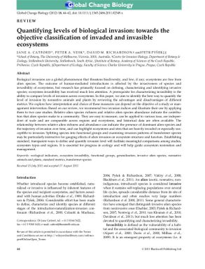 Quantifying levels of biological invasion: towards the objective classification of invaded and invasible ecosystems