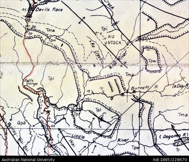 Map of geological and geographic details of Febi territory