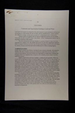 Draft of Chapter 11, Tenures: Constraints and opportunities relating to land and water