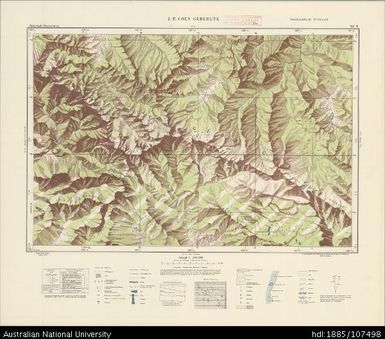Indonesia, Western New Guinea, J. P. Coen Gebergte, Series: Nederlands-Nieuw-Guinea, Sheet 18-X, 1956, 1:100 000