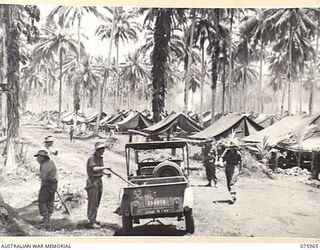 MILILAT, NEW GUINEA. 1944-09-12. A SECTION OF THE CAMP AREA OF THE 2/4TH ARMOURED REGIMENT