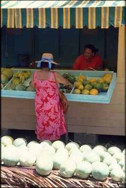 Woman at fruit stall