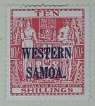 Stamp: New Zealand - Western Samoa Ten Shillings