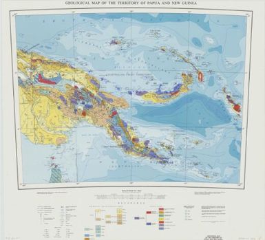 Geological map of the Territory of Papua and New Guinea / geology compiled January 1963 by the Bureau of Mineral Resources, Geology and Geophysics, Department of National Development, Canberra, Australia ; Cartography by: Geological Branch B. M. R