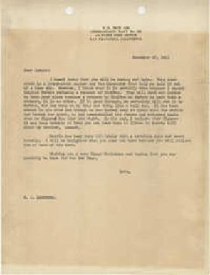 Letter 2 from Sidney Jennings Legendre, December 22, 1943