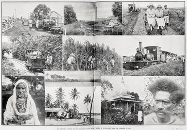 The principal source of New Zealand's sugar supply: scenes in connection with the industry at Fiji