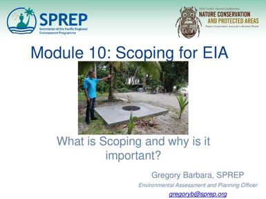 Scoping for Environmental Impact Assessment (EIA)