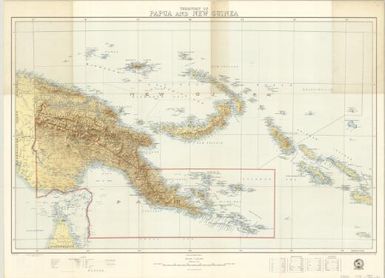 Territory of Papua and New Guinea (Papua boundary in red)