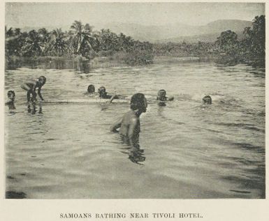 Samoans bathing near Tivoli Hotel