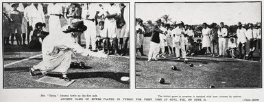 Ancient game of bowls, played in public for first time at Suva, Fiji, on June 21