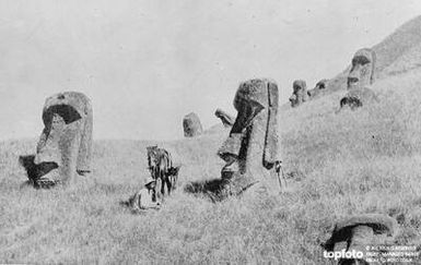 Two Statues of monolithic human