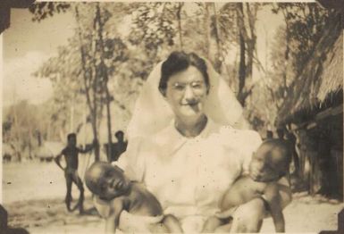 Sister E.M. Gilbert at Saiho with twins, [1951] Albert Speer