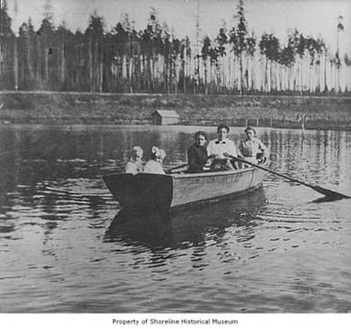Butzke family in a rowboat on Echo Lake, ca. 1913