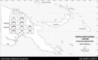 Papua New Guinea INDEX, 1:40 000, Series: NMP - New Guinea Preliminary Detail Plot, 1959