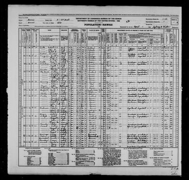 1940 Census Population Schedules - Hawaii - Hawaii County - ED 1-36