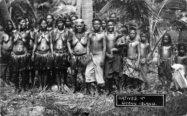 Queen Tenia'makui and a group of Banaba Islanders, at Banaba, Kiribati