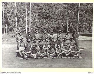 TOROKINA, BOUGAINVILLE. 1945-10-07. MEMBERS OF 17 PLATOON, D COMPANY, 24 INFANTRY BATTALION, 15 INFANTRY BRIGADE. (FOR IDENTIFICATION OF 24 NAMED PERSONNEL REFER TO PROVISIONAL CAPTION OR NAME ..