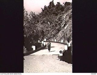 REINHOLD HIGHWAY, NEW GUINEA, 1943-08-31. WALSH BRIDGE AT EDIE CREEK. THIS BRIDGE WAS BUILT BY TROOPS OF THE 2/14TH AUSTRALIAN FIELD COMPANY