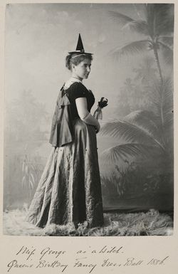 Portrait of Miss George dressed as a witch