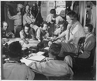 Photograph of the USS Lexington Chart Room