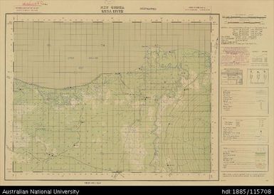 Papua New Guinea, Southern New Guinea, Musa River, 1 Inch series, Sheet 3690, 1944, 1:63 360
