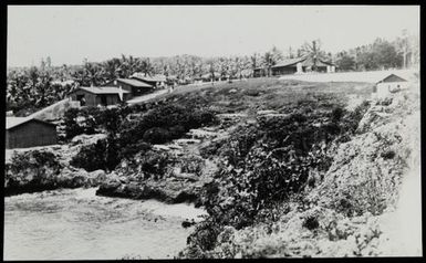 Niue view of hillside by the sea