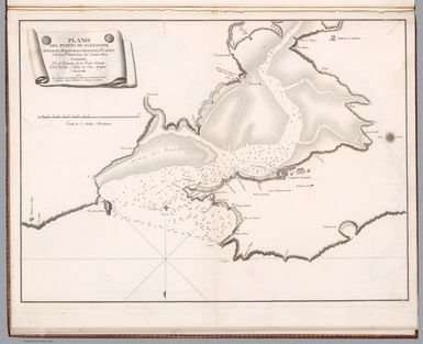 Plano del Puerto de Santander : Situado el Muelle de la Ciudad en Latd... Levantado por el Brigadier de la Rl. Armada D. Vicente Tofino de S. Miguel. Ano de 1788. (to accompany) Atlas maritimo de Espana : Madrid MDCCLXXXIX (1789).