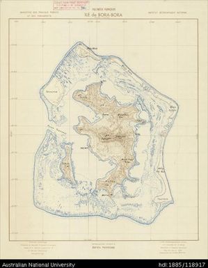 French Polynesia, Leeward Group, Ile de Bora-Bora, Provisional Series, 1955, 1:40 000