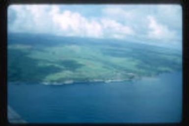 Aerial view north to southeast