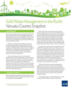 Solid waste management in the Pacific. Vanuatu country snapshot.