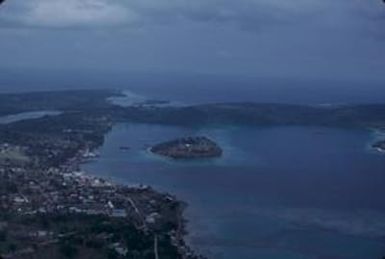 [Aerial view of Port Vila, Vanuatu]