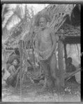 Portrait of elderly man from Bellona with wooden staff