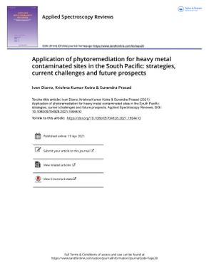 Application of Phytoremediation for Heavy Metal Contaminated sites in the South Pacific: Strategies, Current Challenges and Future Prospects