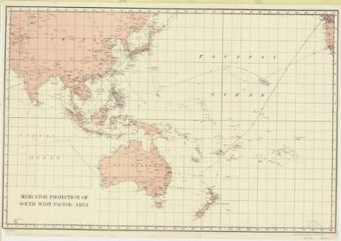 Mercator projection of south west Pacific area / reproduced by AHQ Cartographic Coy Aust Svy Corps May 46