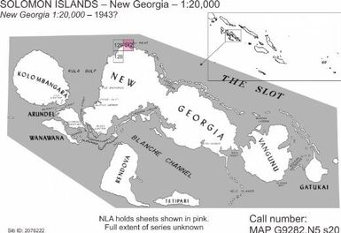 New Georgia 1:20 000. compiled and reproduced by Mapping and Reproduction Section, First Aviation Engineer Battalion, U.S.M.C