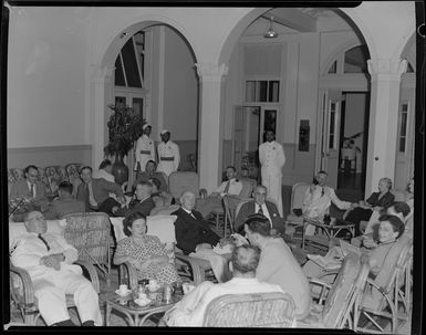 Grand Pacific Hotel, guests, taking tea, Suva, Fiji