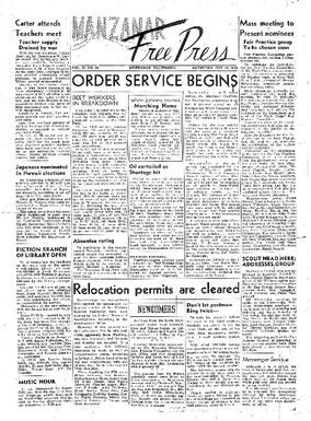 Manzanar Free Press Vol. II No. 38 (October 17, 1942)