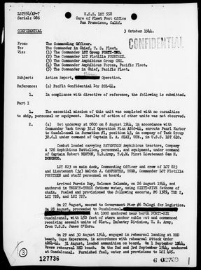 USS LST-558 - Report of operations in the invasion of Angaur Island, Palau Islands, 9/17-26/44