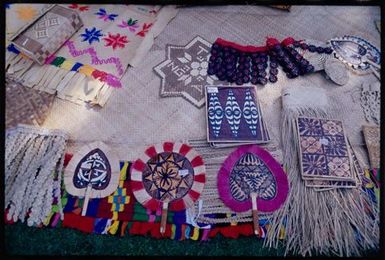 Tongan handicrafts on display at the Pasifika Festival, Western Springs